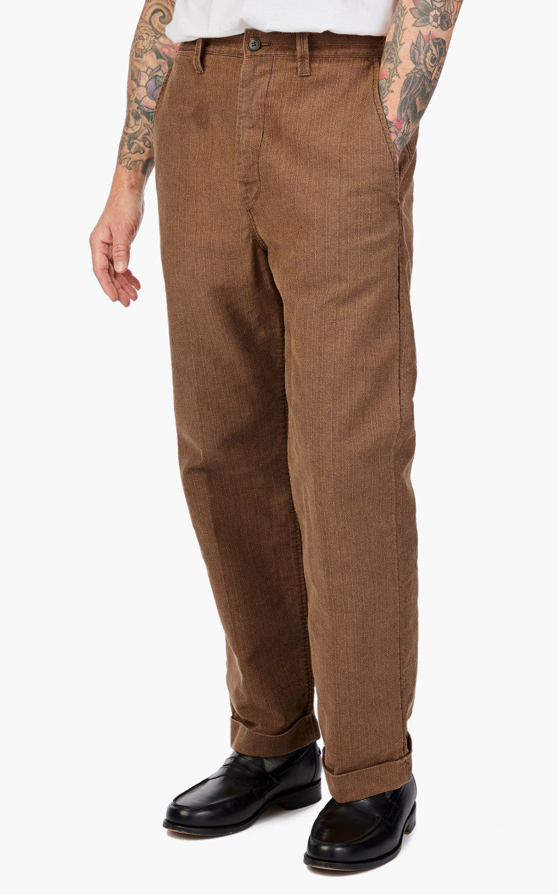 Fullcount 1128-2 Herringbone Moleskin Farmers Trouser Brown
