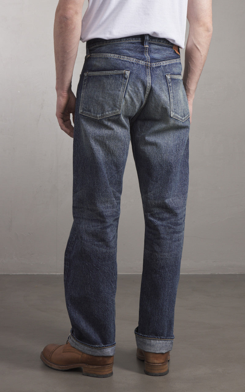 Fullcount 1345-0105 Wide Denim Fear Of The Dark Washed Indigo Blue