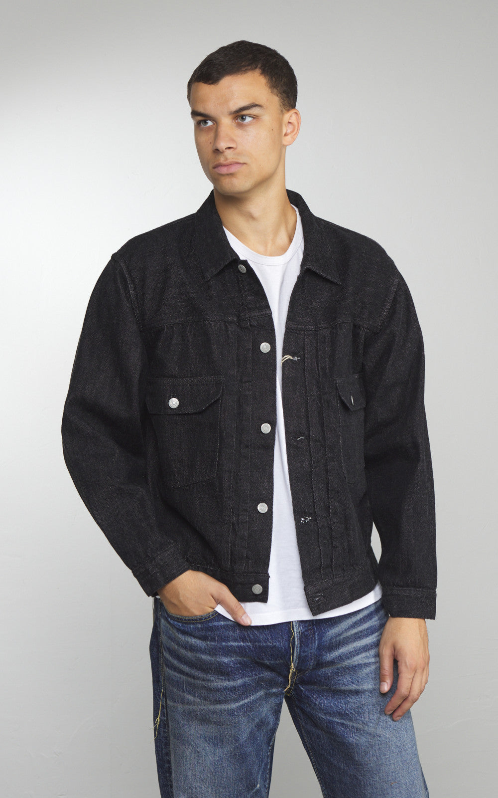Fullcount 2102BKSS Type 2 Selvedge Super Smooth Denim Jacket Black