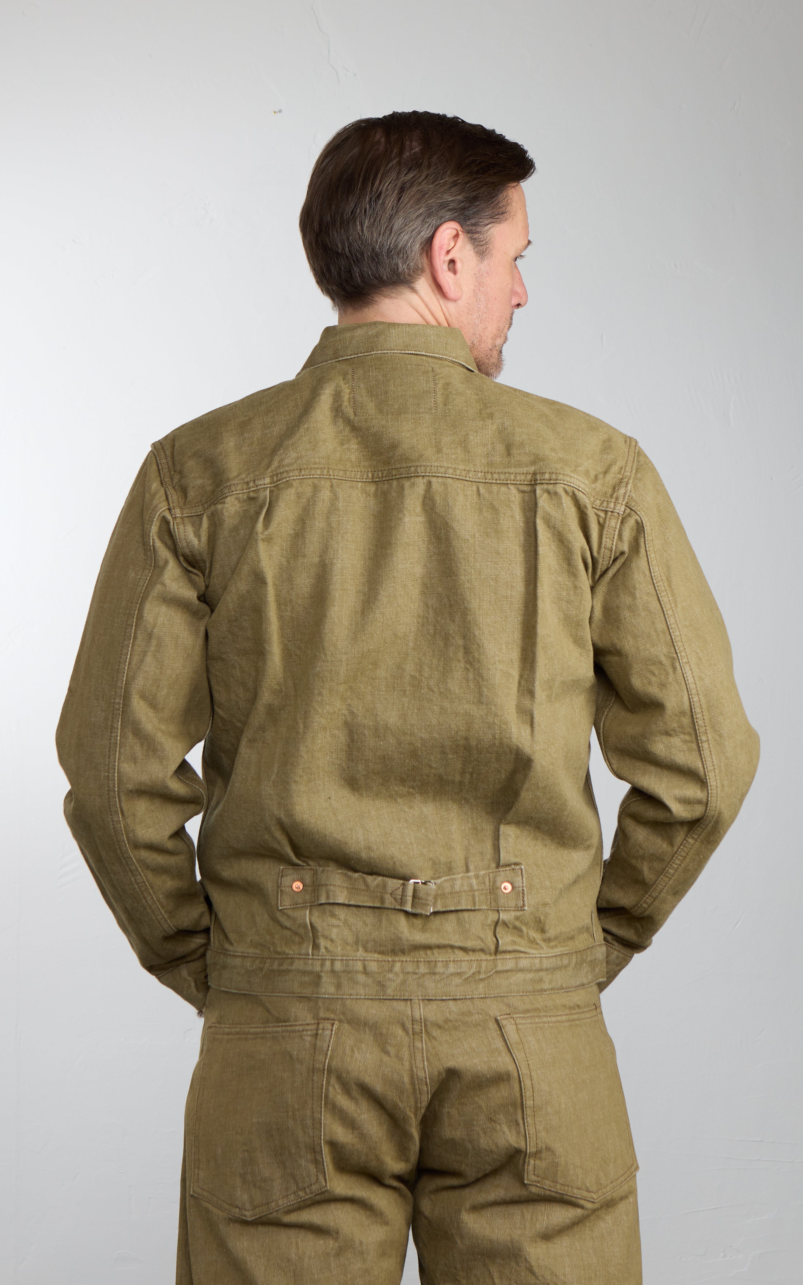 Fullcount 2107OD Type 1 Selvedge Denim Jacket Olive Drab
