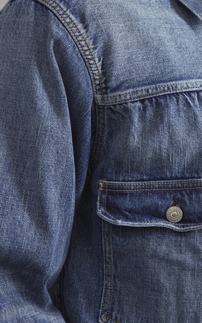 Fullcount 2978-2102SS Type 2 Super Smooth Dartford Washed Selvedge Denim Jacket Indigo Blue