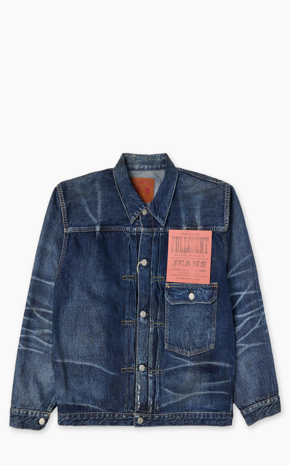 Fullcount 2978D-2107 Type 1 Selvedge Denim Jacket "More Than Just Fear" Indigo Blue