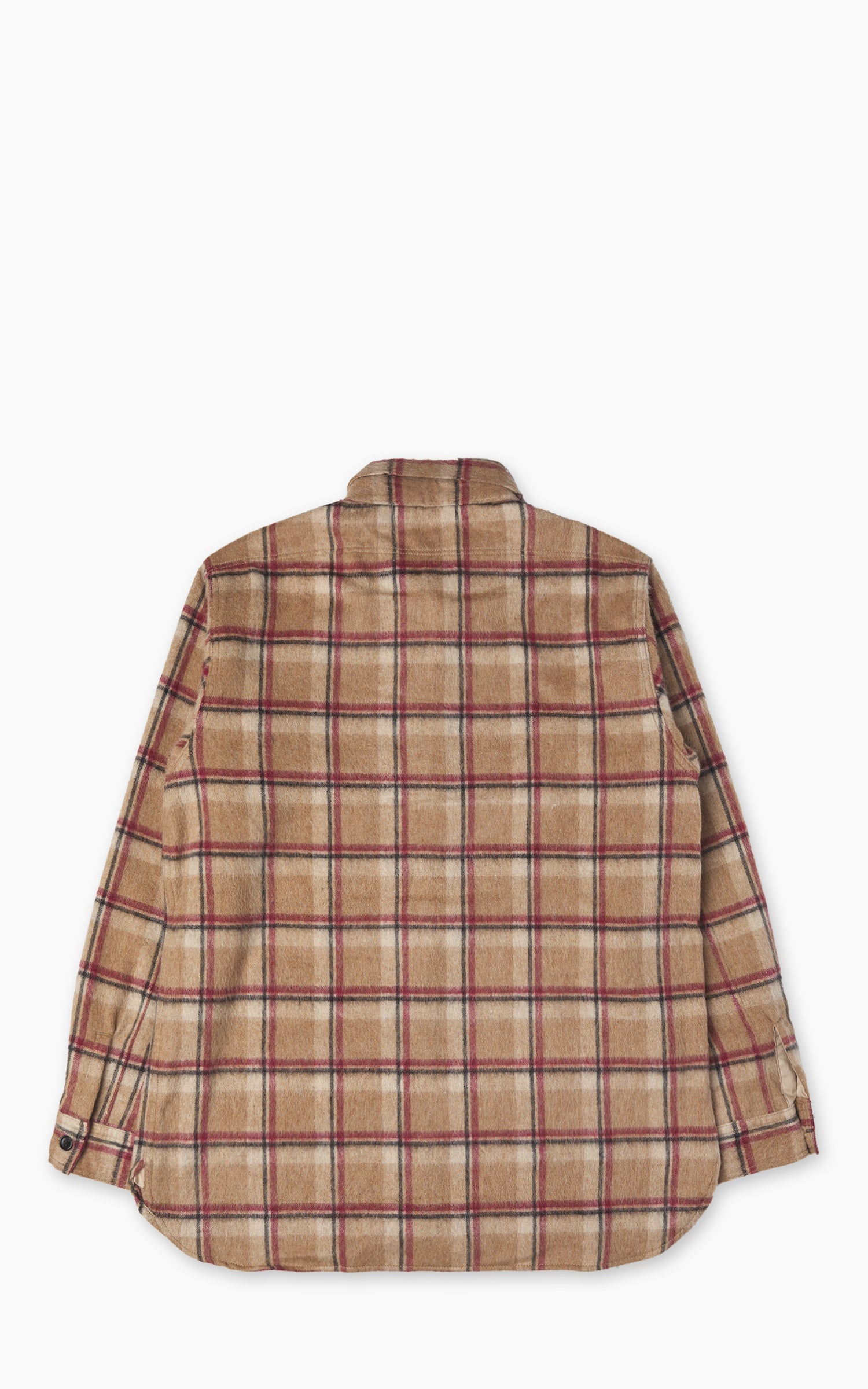 Fullcount 4096 Wool Shaggy Check Work Shirt Beige