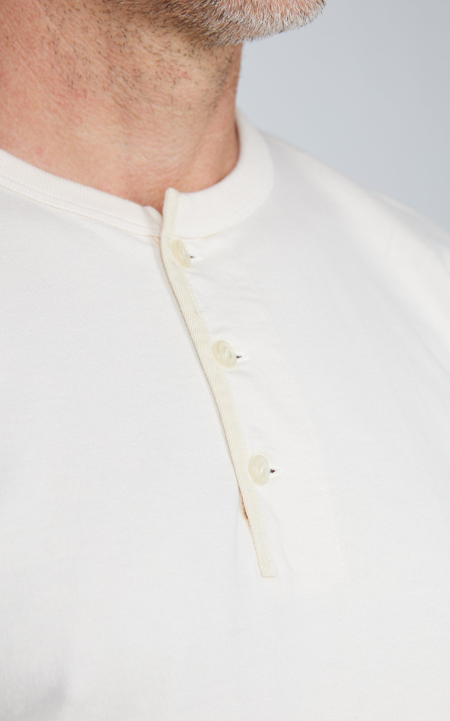 Fullcount 5222H-21 Flat Seam Heavyweight Henley T-Shirt Ecru