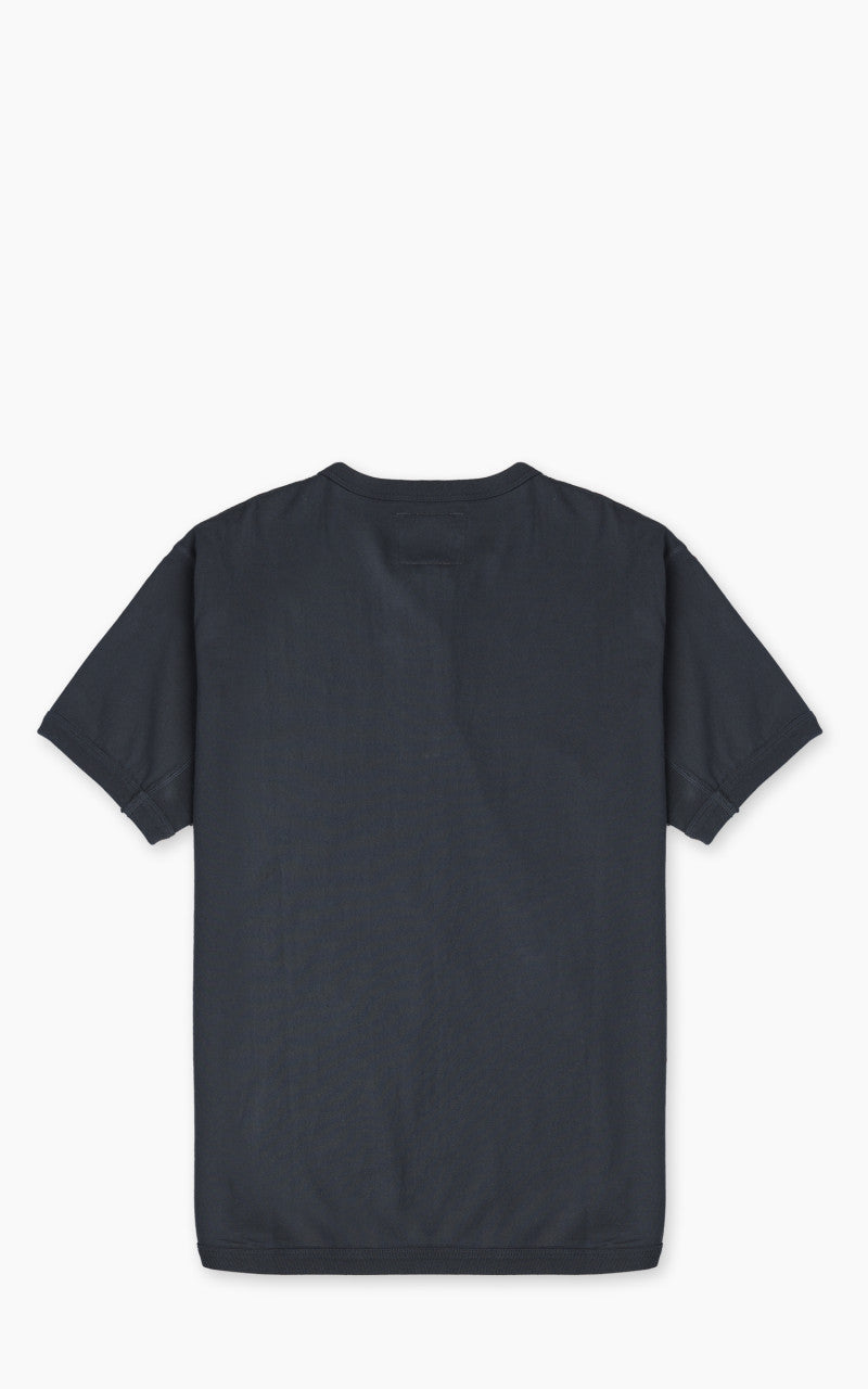 Fullcount 5222H-21 Flat Seam Heavyweight Henley T-Shirt Ink Black