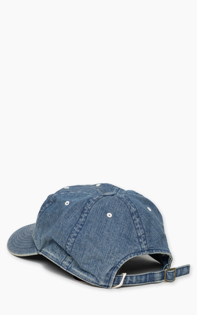 Fullcount 6843HW 6-Panel Denim Baseball Cap 'F' Patch Indigo Blue