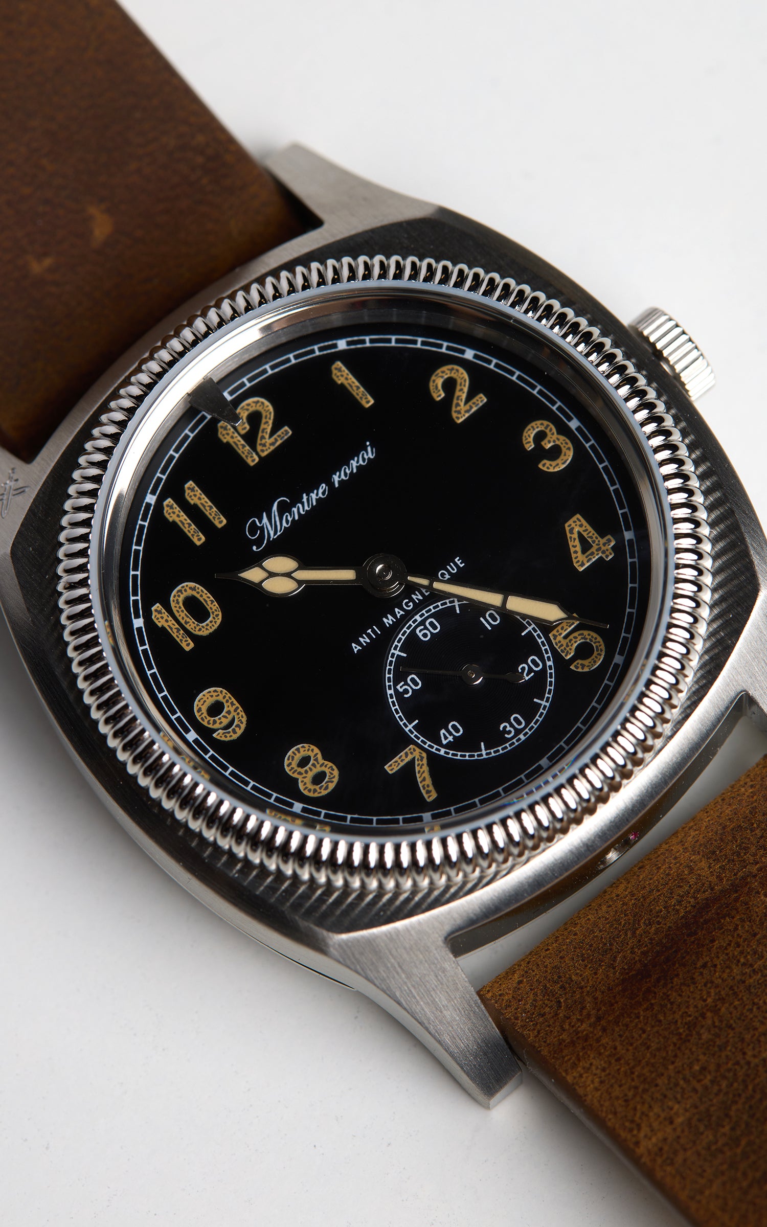 M.R.M.W. Majetek Big Turtle Small Second Leather Strap Black