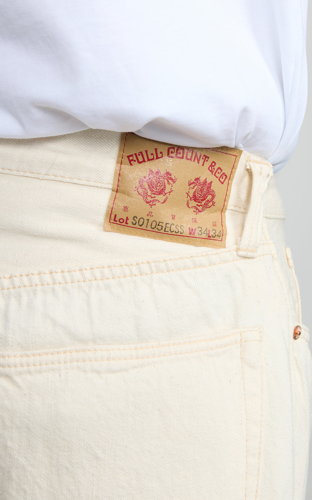 Fullcount S0105ECSSW WWII Model Selvedge Denim One Wash Ecru