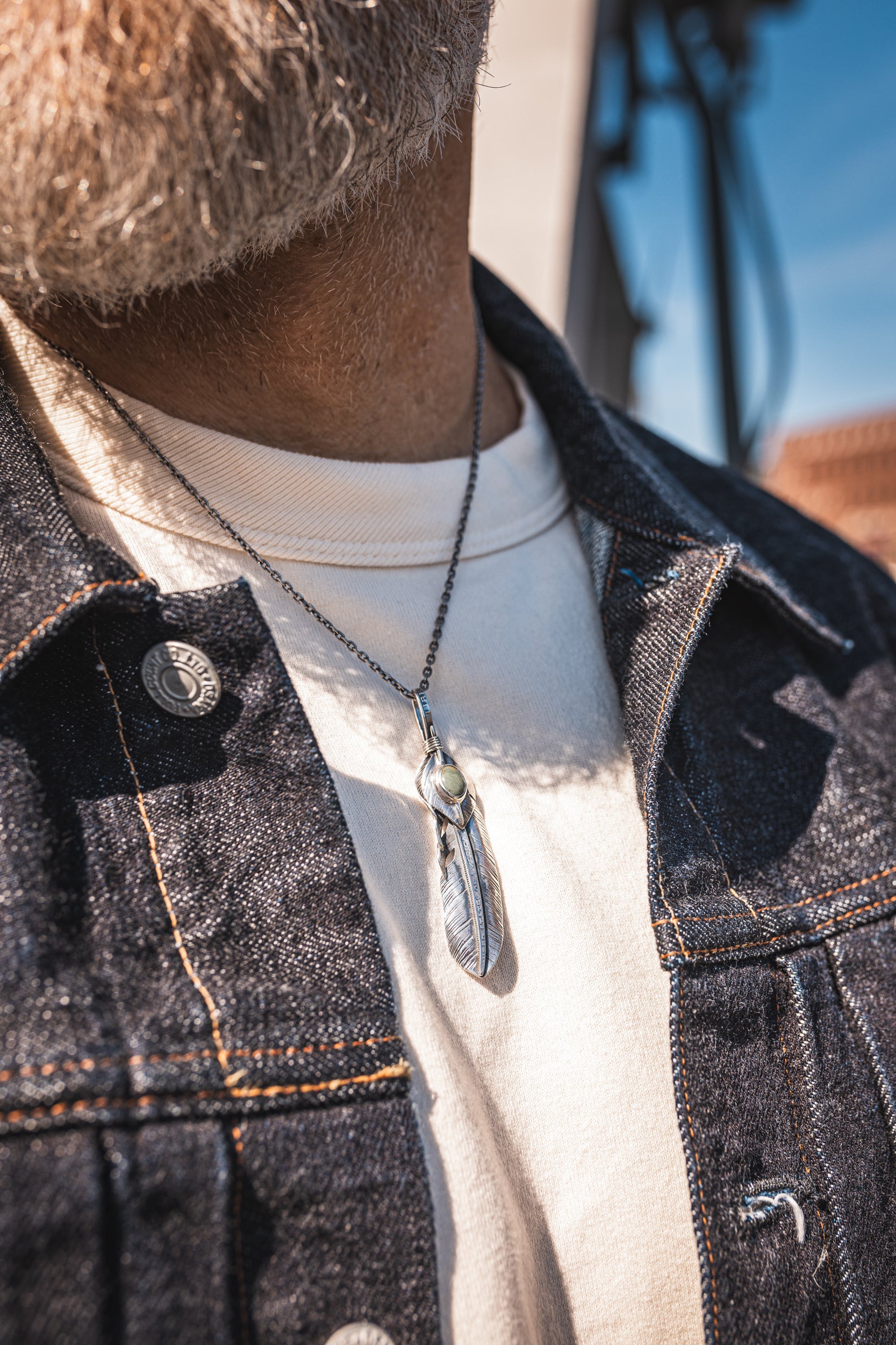 North Works x CULTIZM Necklace 925 Silver Liberty Feather Turquoise