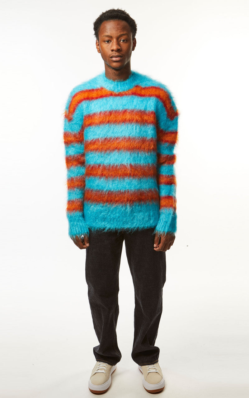 Marni Fuzzy Wuzzy Brushed Mohair Sweater Turquoise