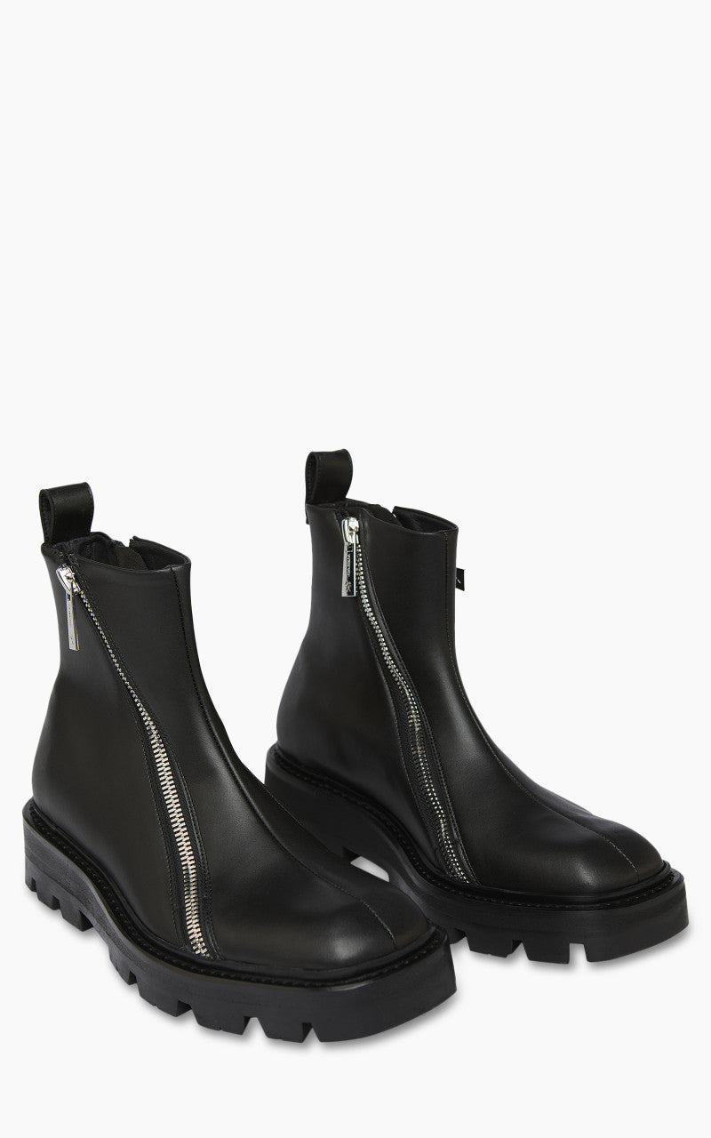 GmbH Selim Combat Double Zip Boot Black Pleather