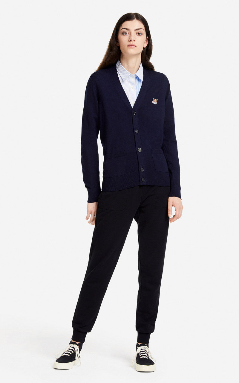 Maison Kitsuné Fox Head Patch Classic Cardigan Navy