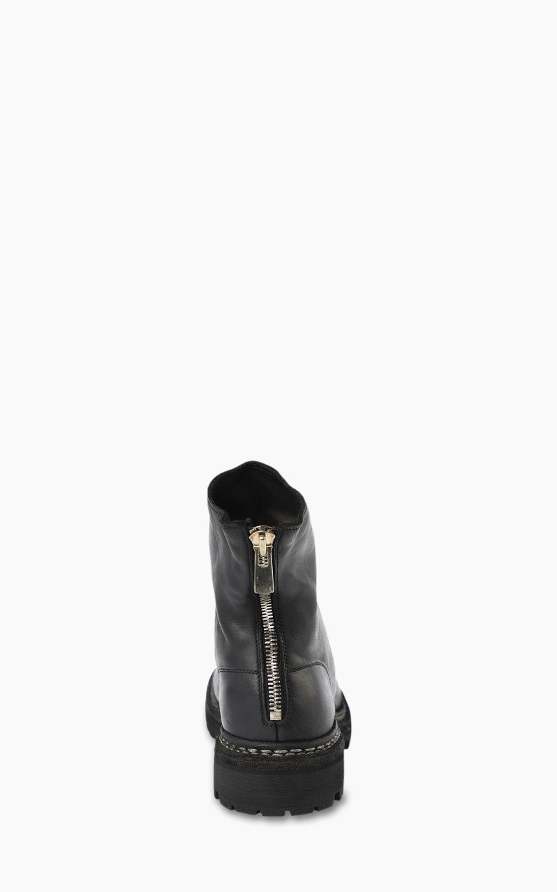 Guidi 796V_N Leather Back Zip Top-Ankle Boot Black