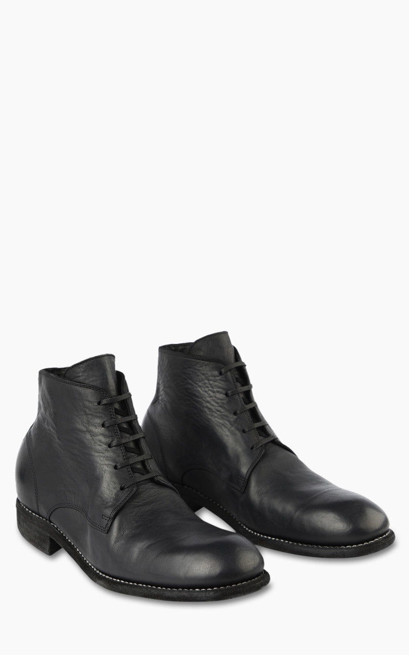 Guidi 993 Leather Laced Up Ankle Boot Black