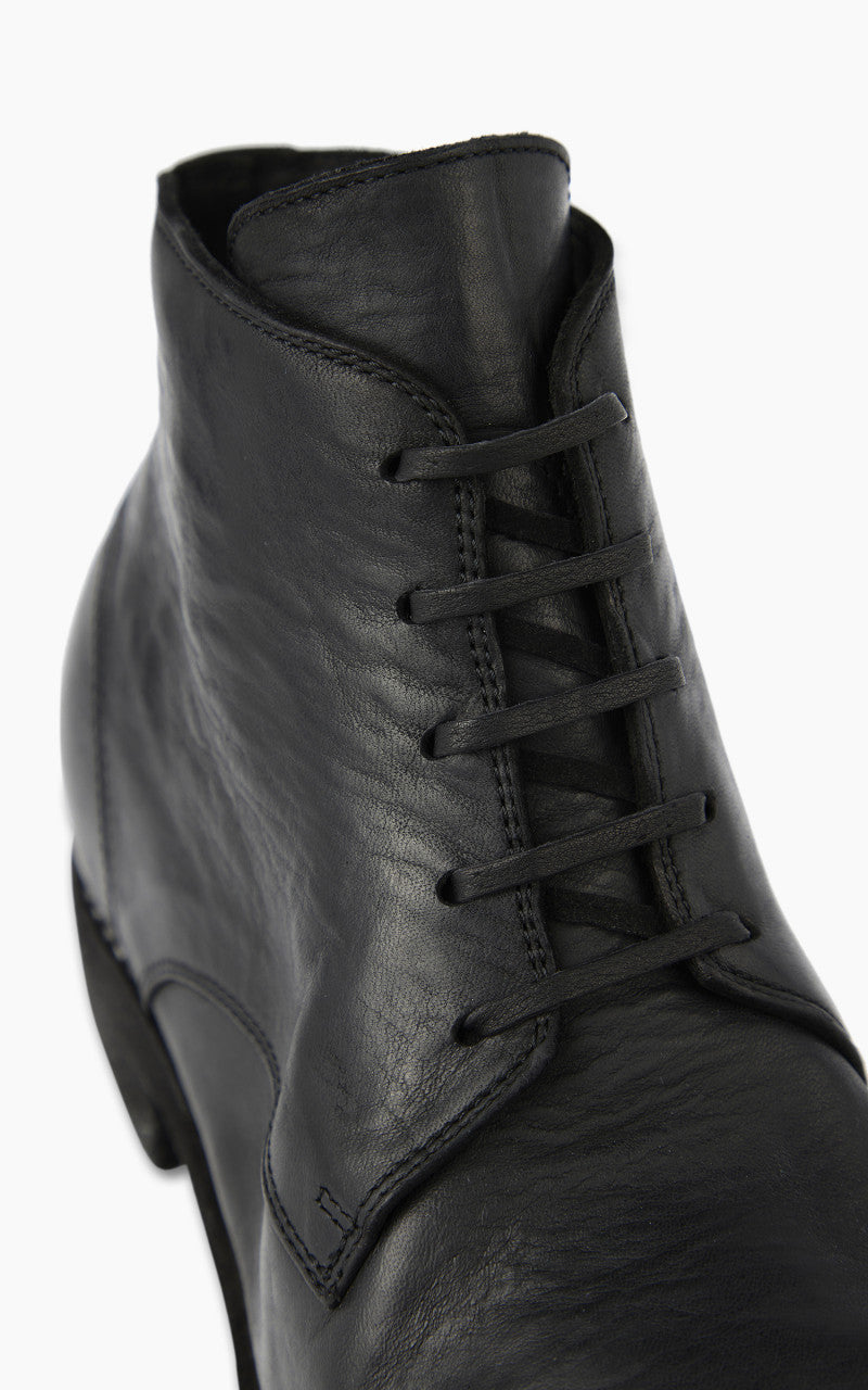 Guidi 993 Leather Laced Up Ankle Boot Black
