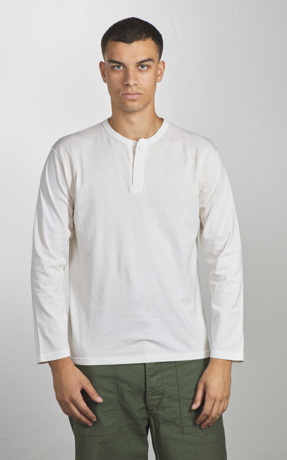 Good On L/S Henley T-Shirt P-Natural