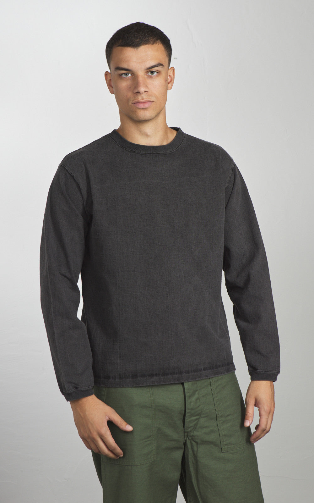 Good On Heavy Jersey L/S Crew T-Shirt P-Black
