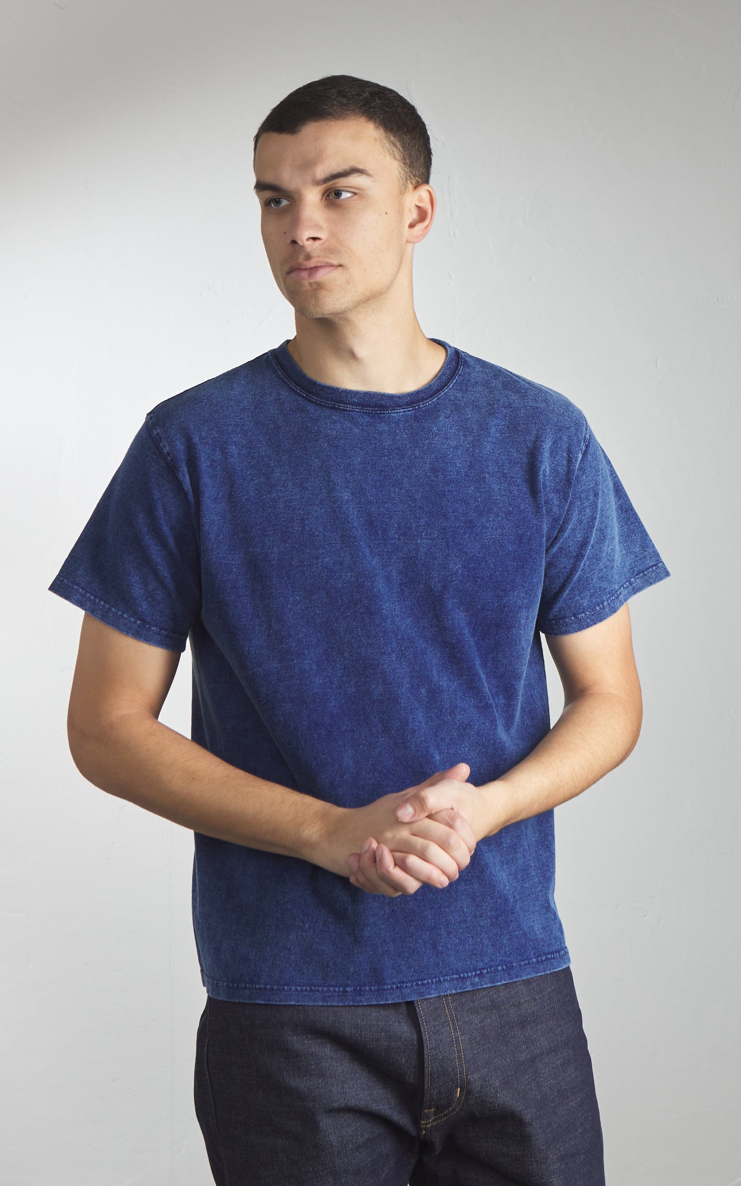 Good On S/S Crew T-Shirt Indigo Shave