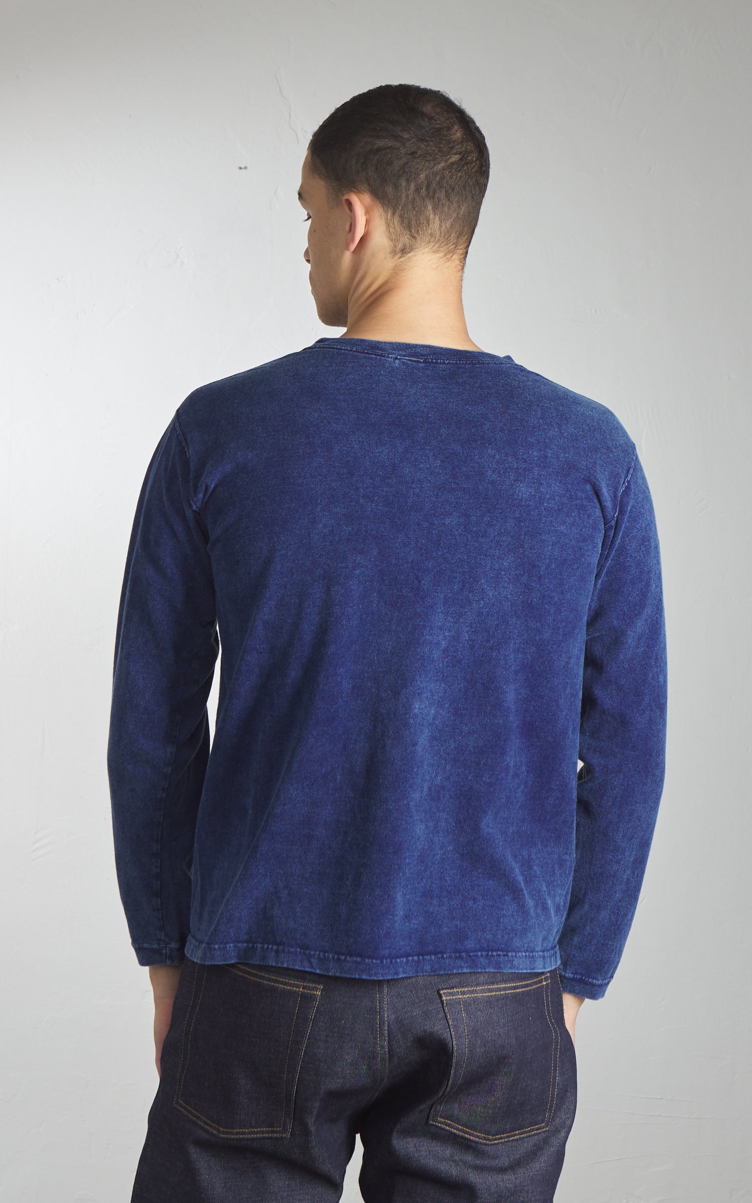 Good On L/S Crew T-Shirt Indigo Shave