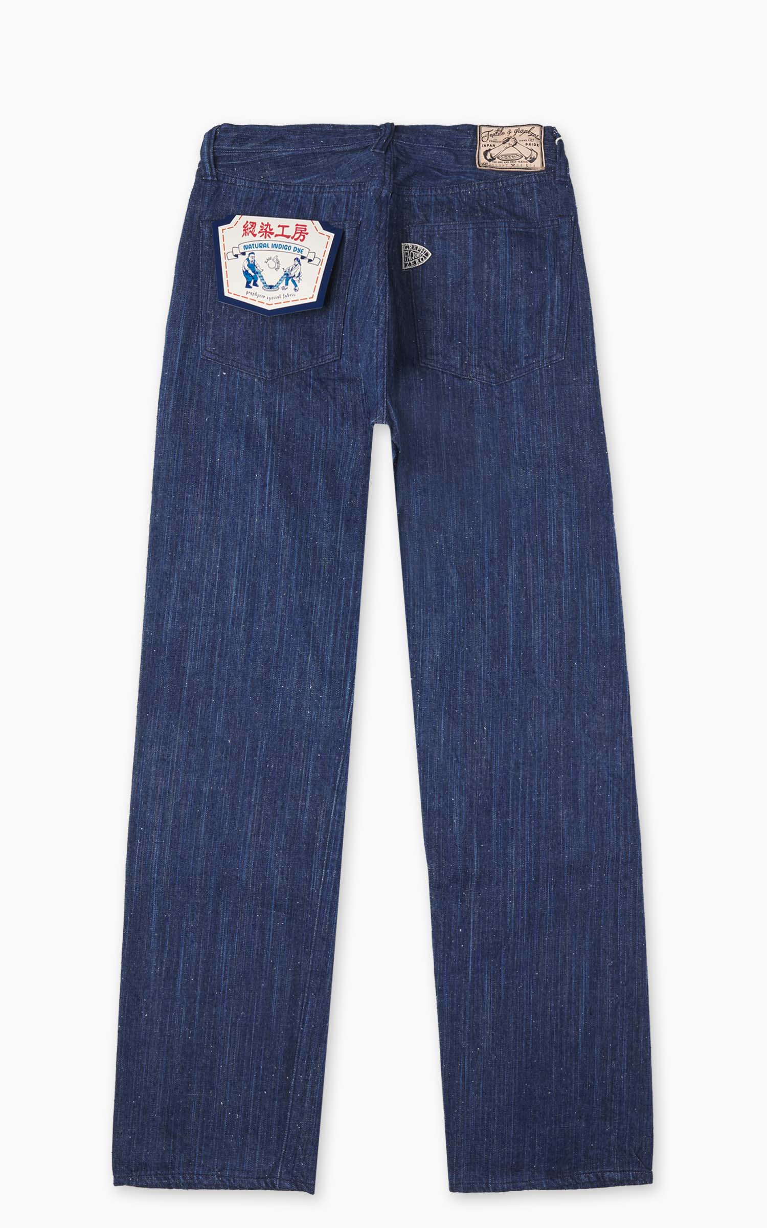 Graph Zero Natural Dyed Regular Straight Jeans Natural Indigo 13oz