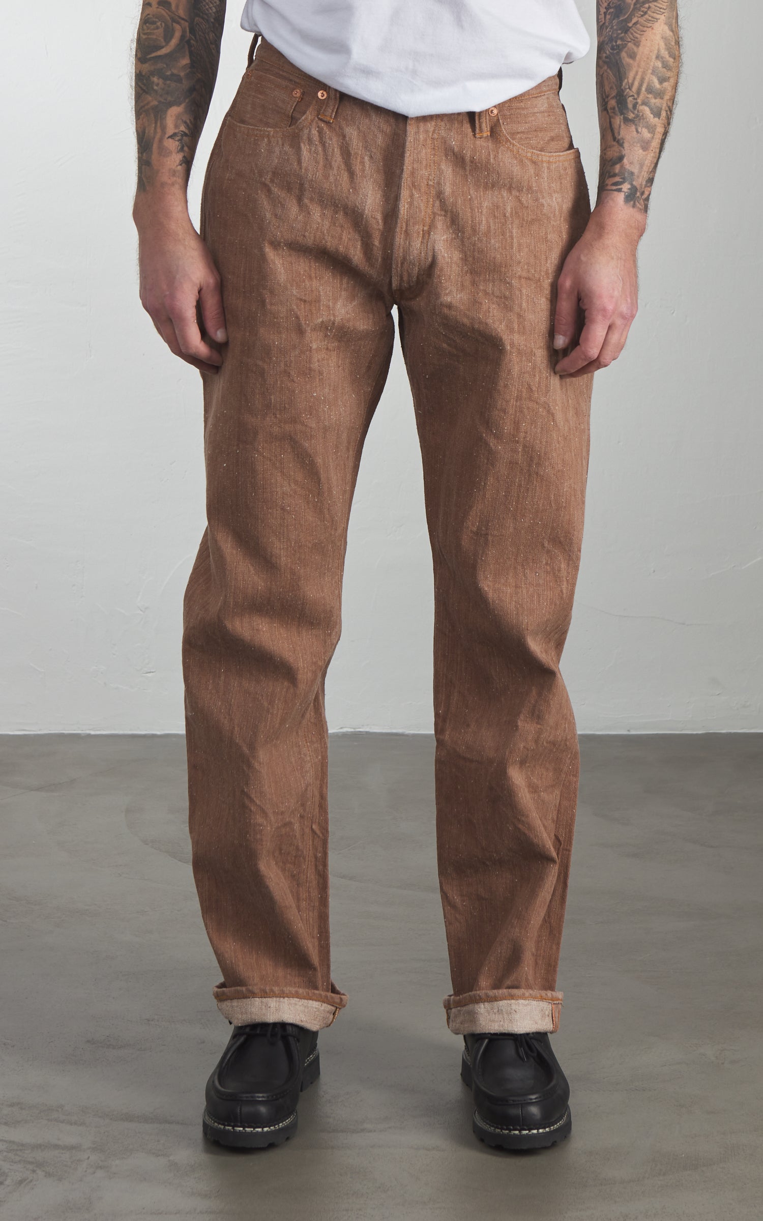 Graph Zero Natural Dyed Regular Straight Jeans Persimmon Tannin 13oz
