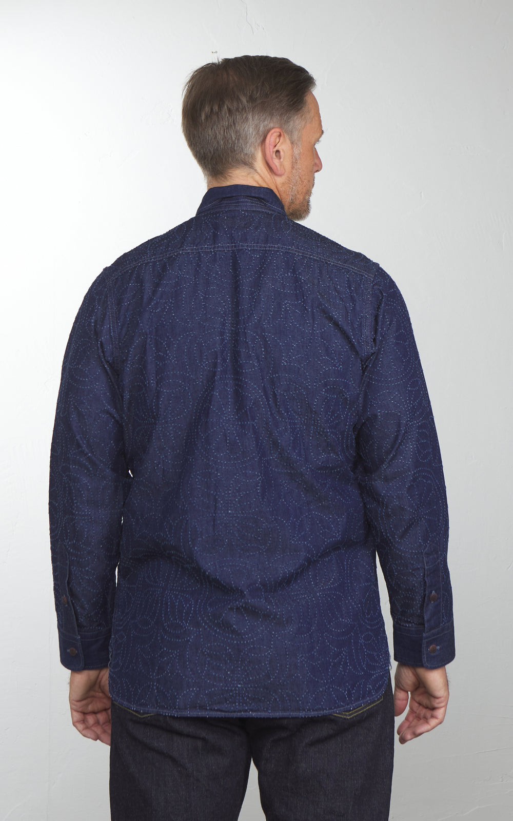 Graph Zero Officer L/S Hemd Flowers Indigo