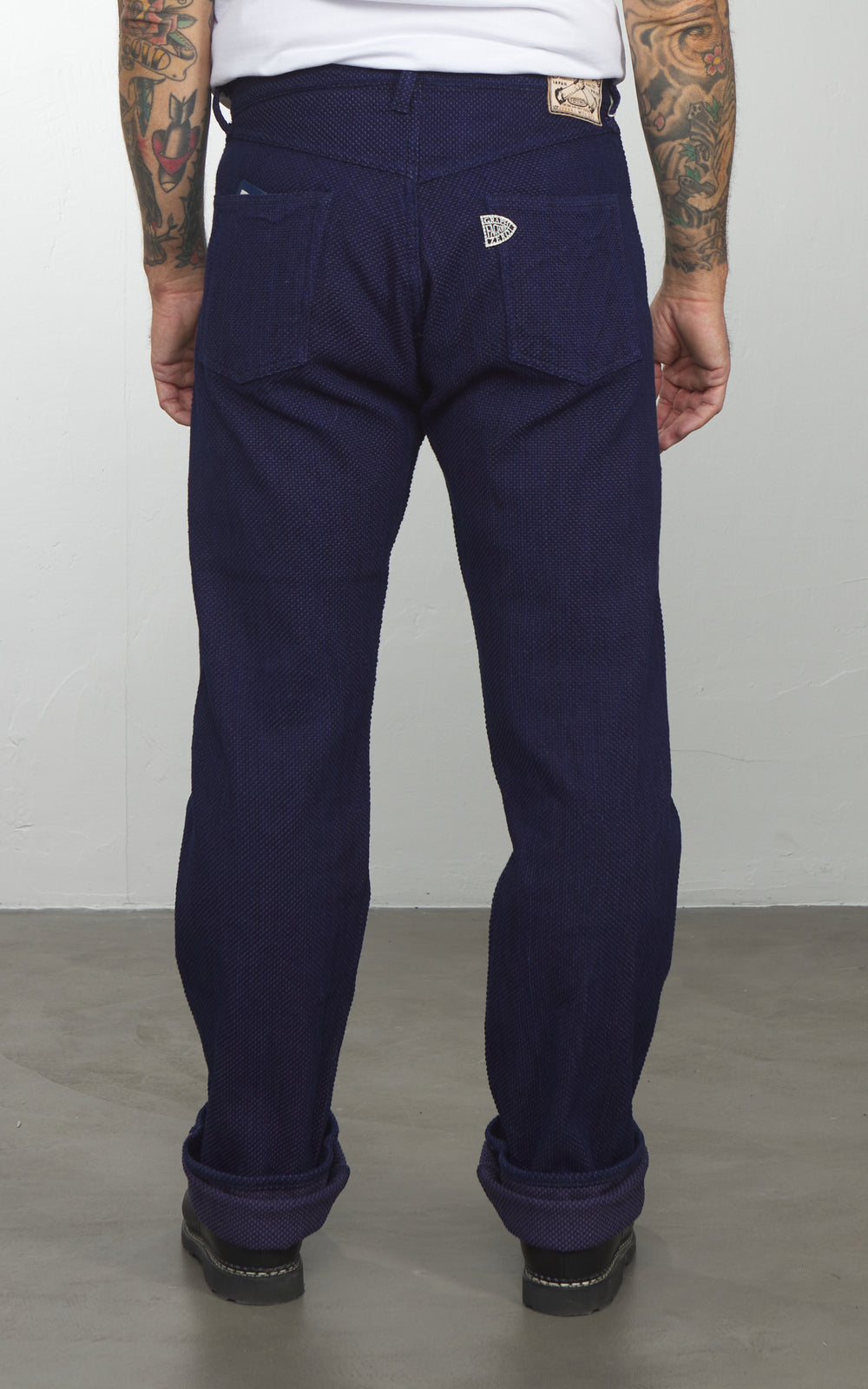 Graph Zero Sashiko Loose Straight Selvedge Indigo