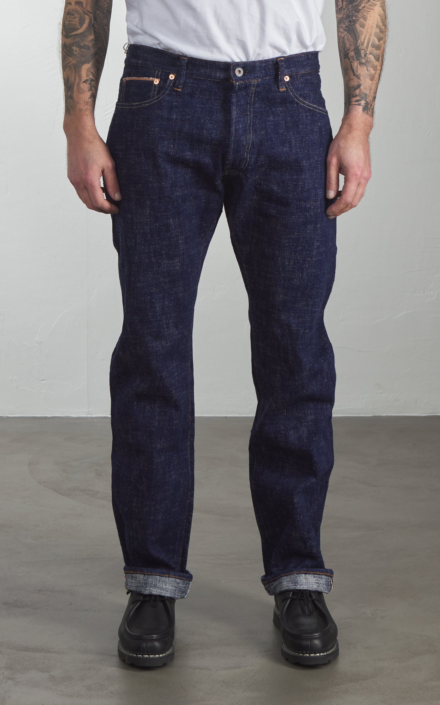 Graph Zero Skein Dyed Slim Straight Jeans Indigo 15oz