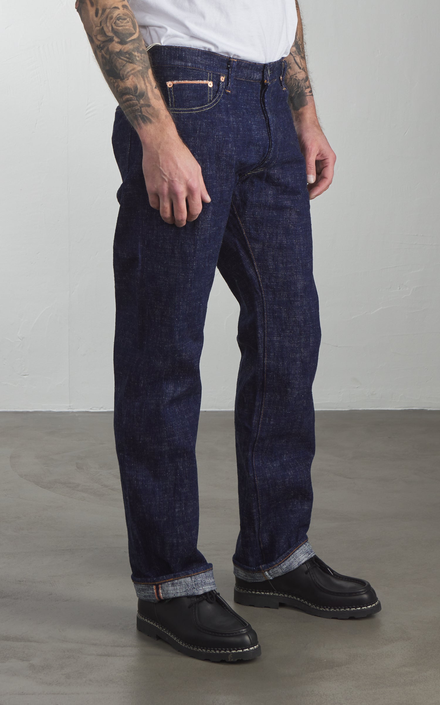 Graph Zero Skein Dyed Slim Straight Jeans Indigo 15oz