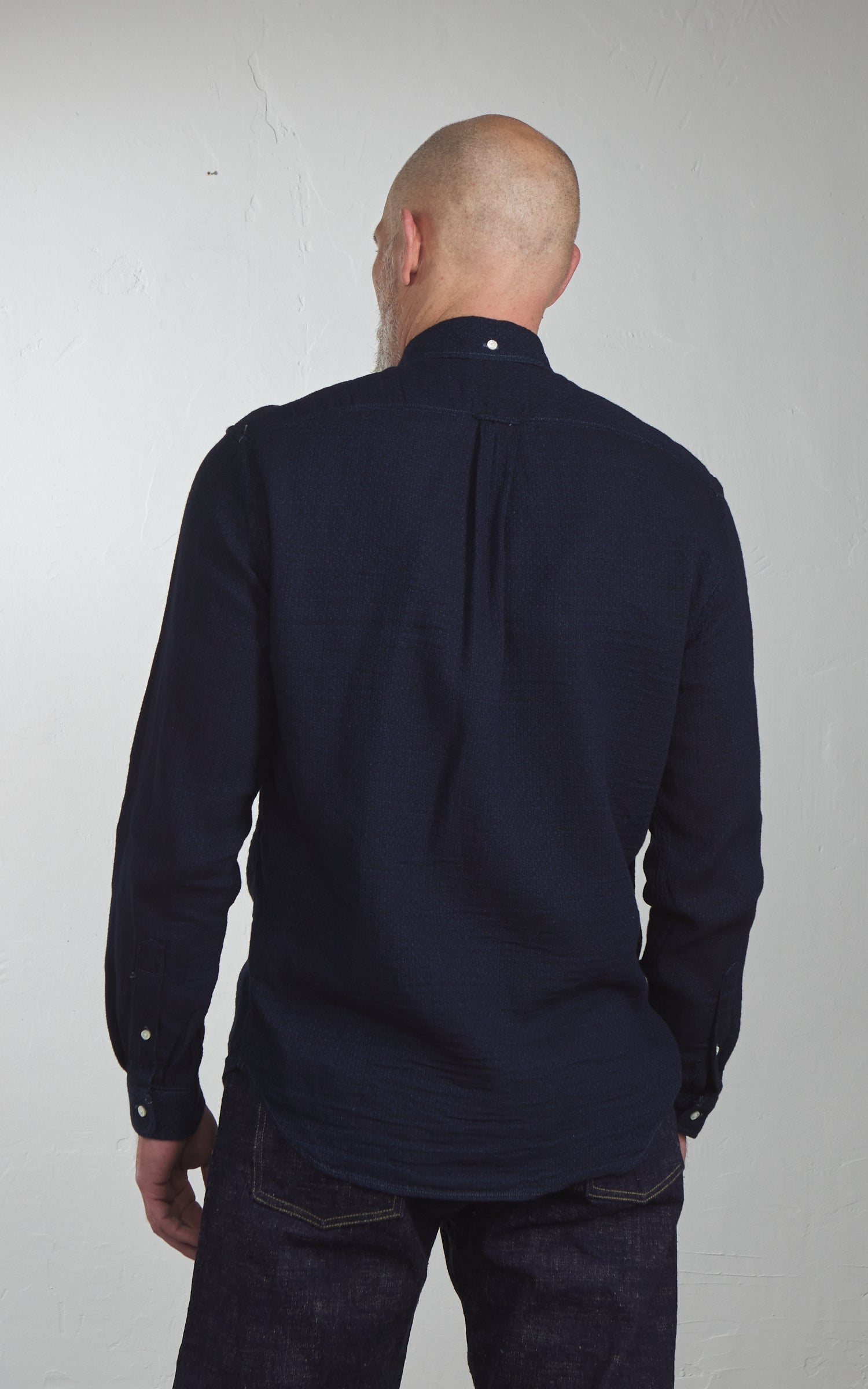 Graph Zero Standard Selvedge Button-Down Shirt Indigo