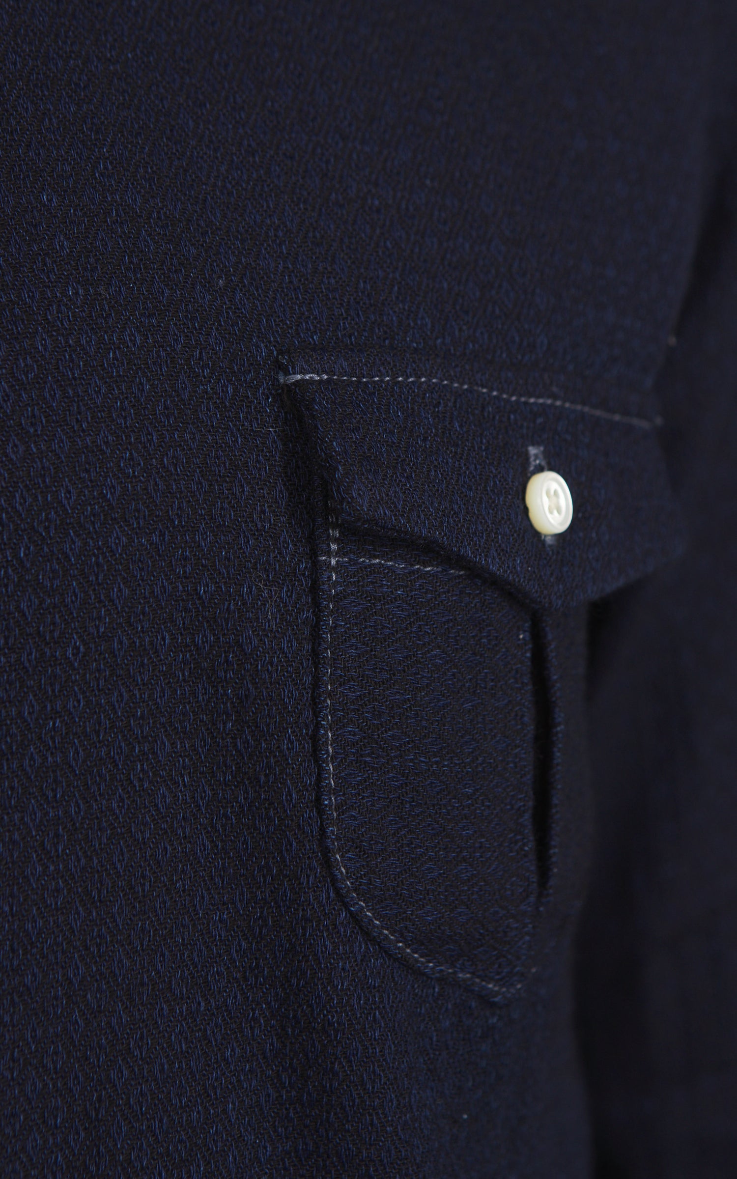 Graph Zero Standard Selvedge Button-Down Shirt Indigo