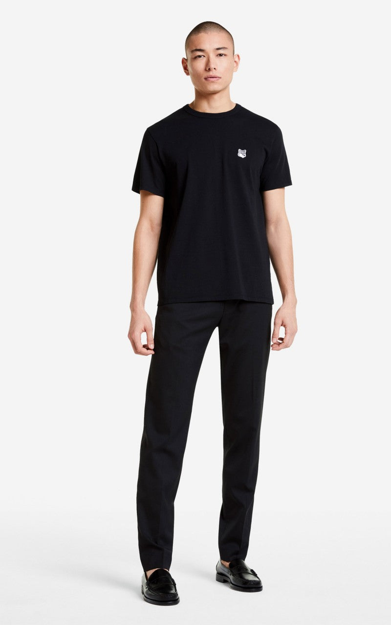 Maison Kitsuné Grey Fox Head Patch T-Shirt Black