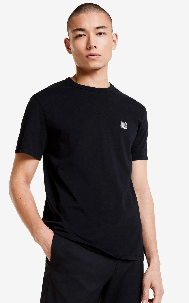 Maison Kitsuné Grey Fox Head Patch T-Shirt Black