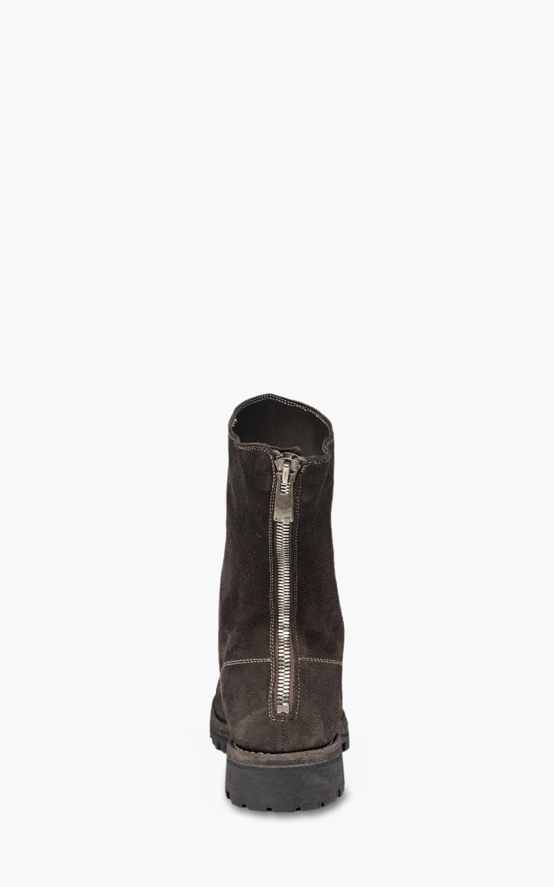 Guidi 788V Back Zip High Boot Calf Reverse Charcoal Brown