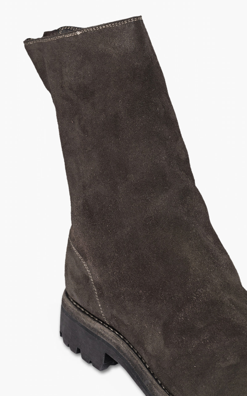 Guidi 788V Back Zip High Boot Calf Reverse Charcoal Brown