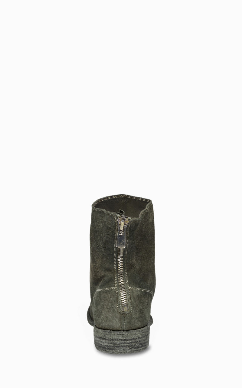Guidi 986 Back Zip Boot Calf Reverse Military Green/Grey