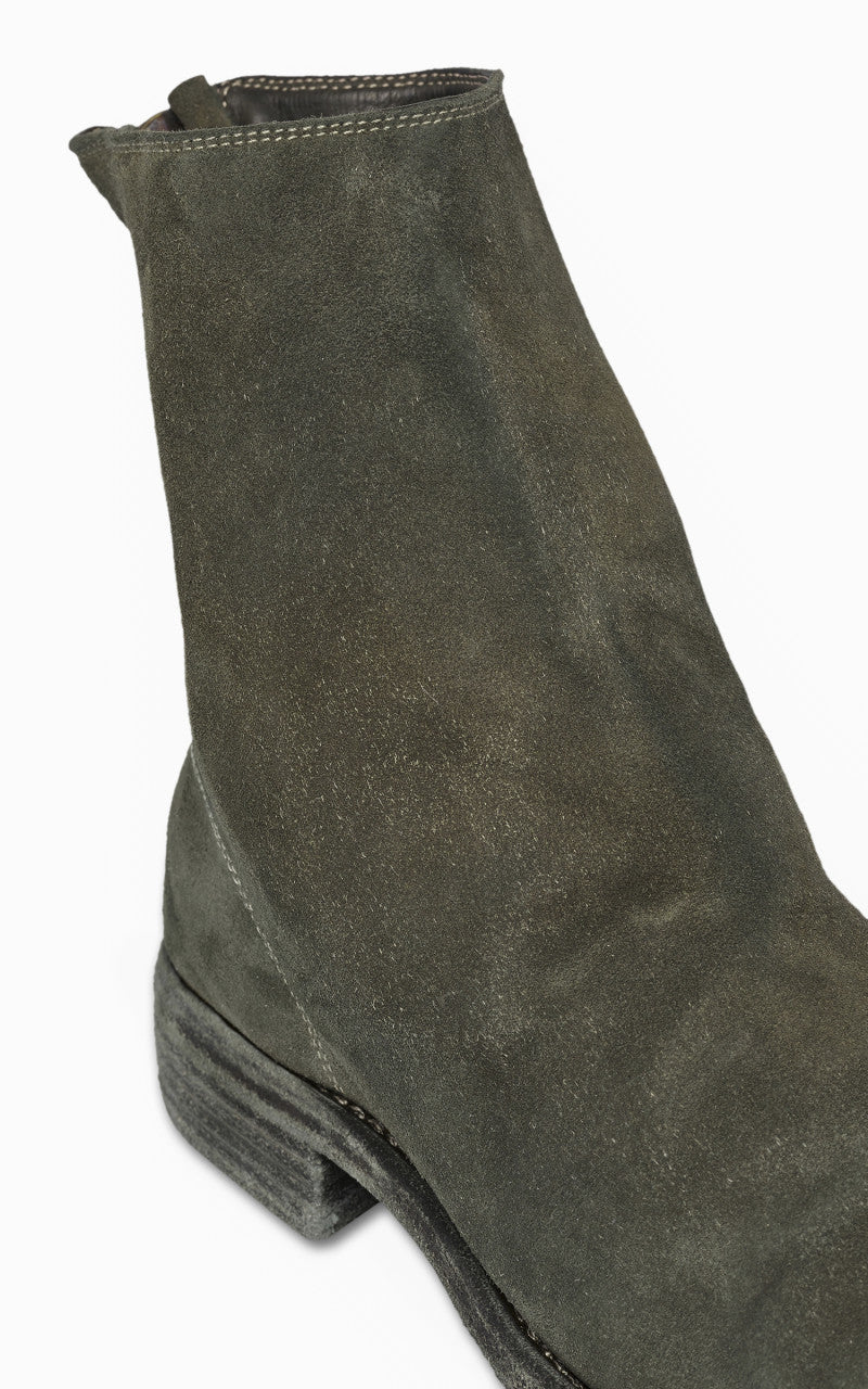 Guidi 986 Back Zip Boot Calf Reverse Military Green/Grey