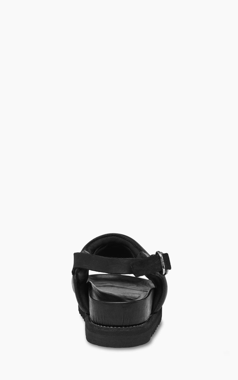 Guidi BRK04 Leather Padded Sling Back Sandal Black