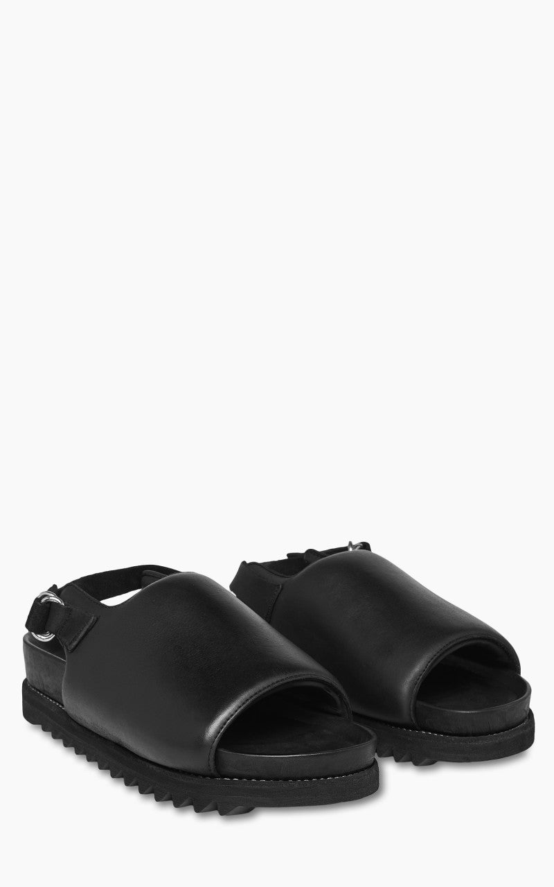 Guidi BRK04 Leather Padded Sling Back Sandal Black