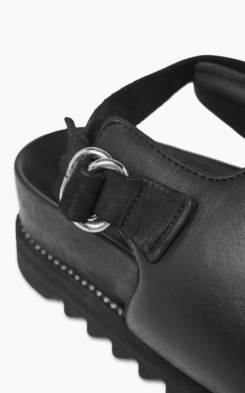 Guidi BRK04 Leather Padded Sling Back Sandal Black