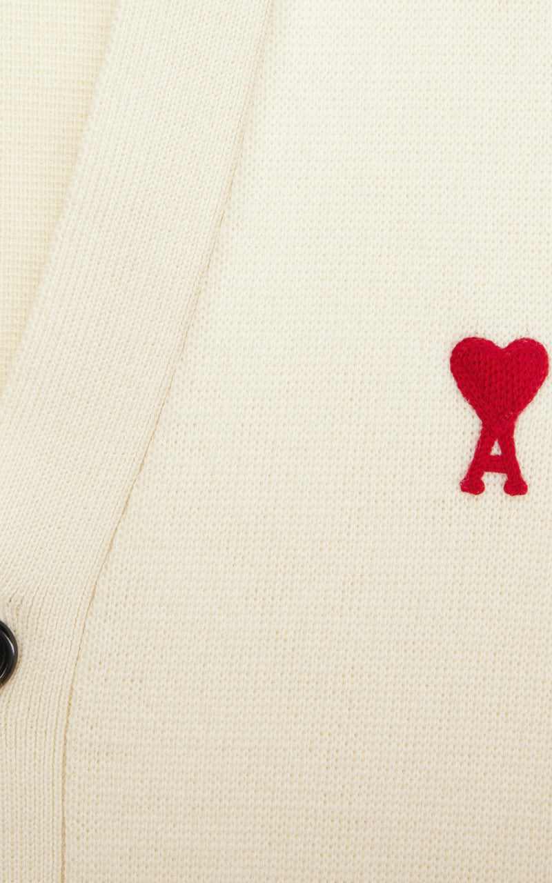AMI Paris Ami De Coeur Cardigan Vanilla