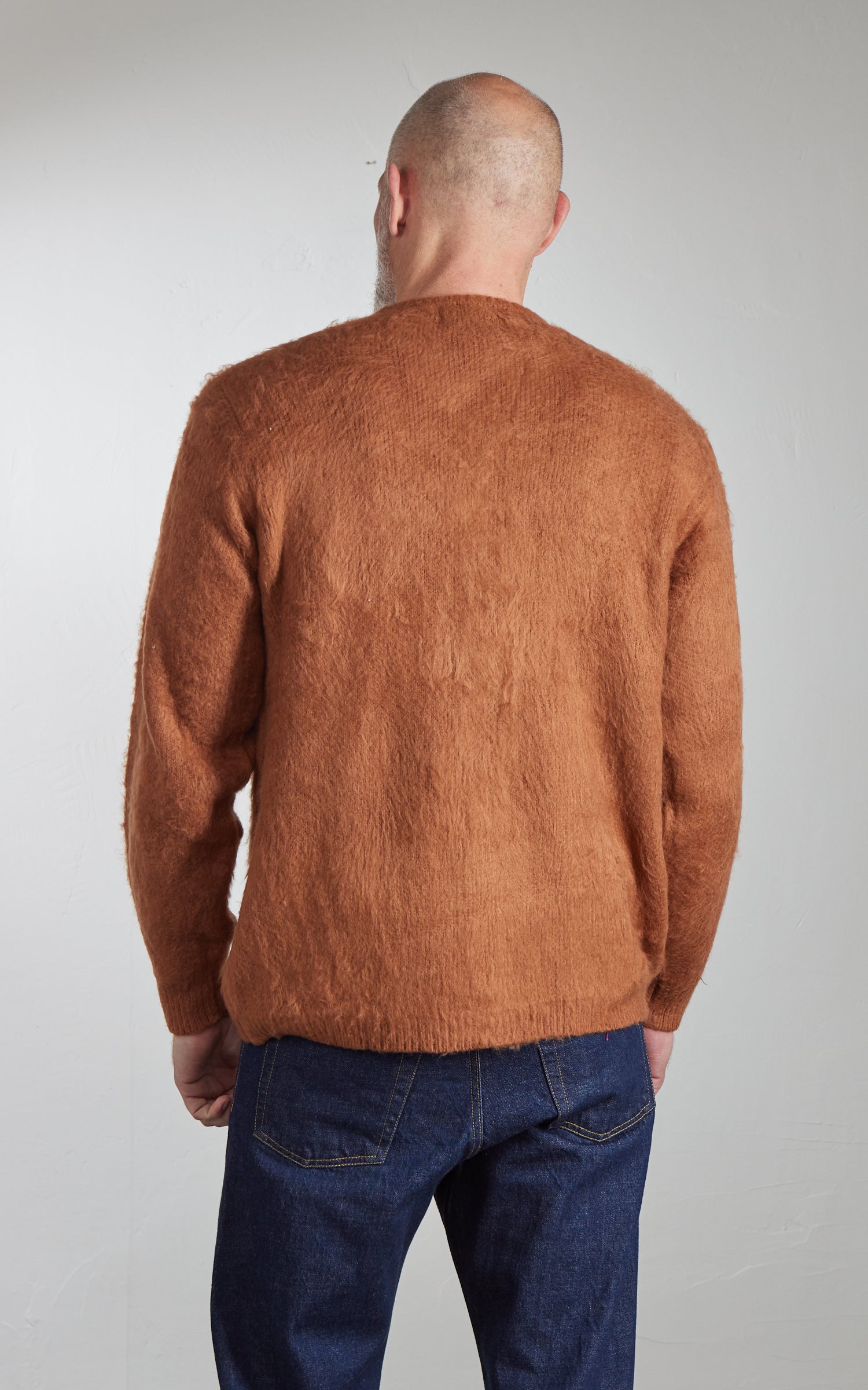 Houston UNIVERD72 Mohair Touch Brushed Cardigan Brown