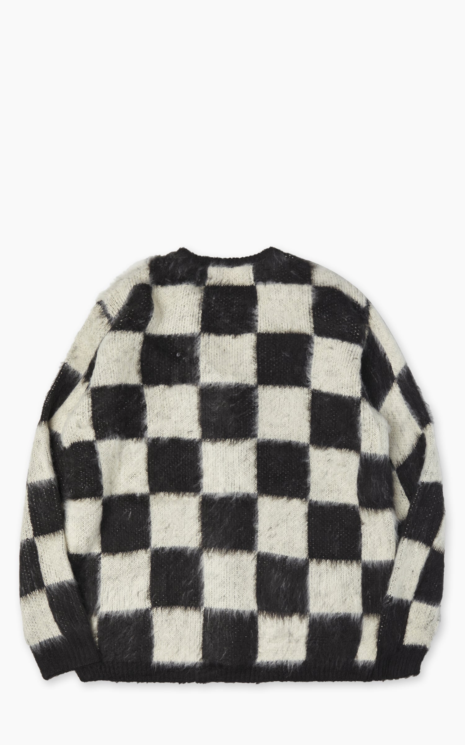 Houston UNIVERD72 Mohair Touch Brushed Cardigan Checkered Flag Black