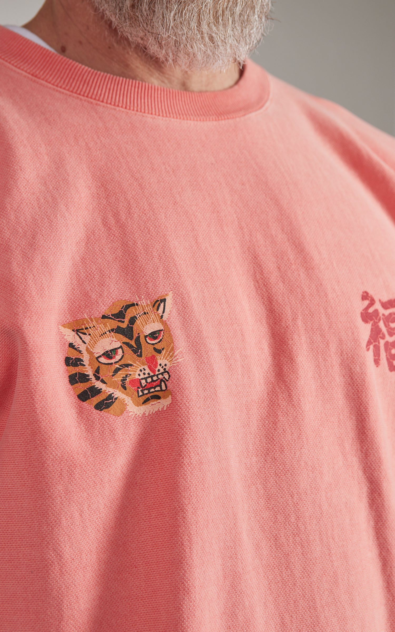Houston Pigment Dyed Vietnam Map Sweatshirt Salmon Pink