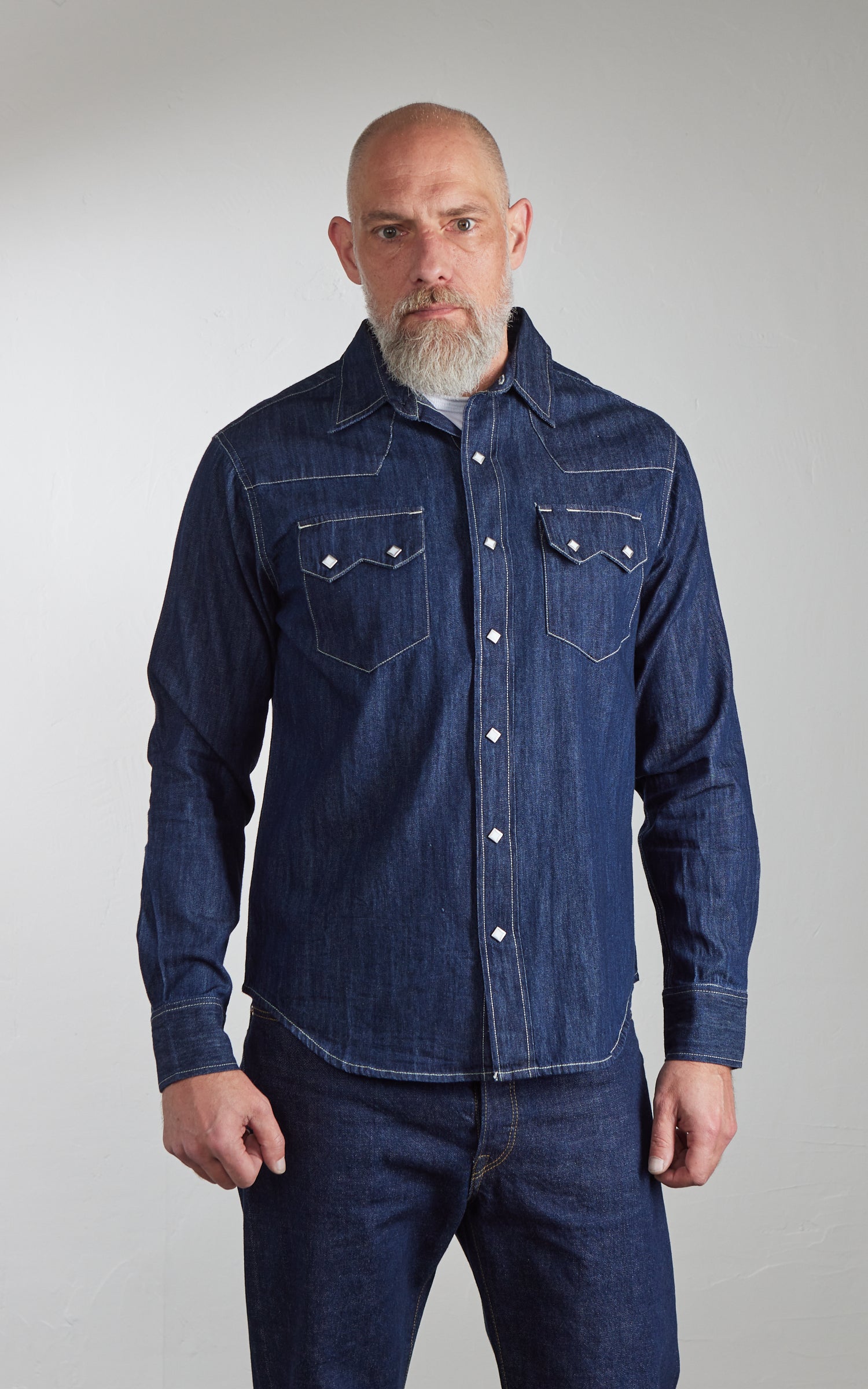 Houston Denim Western Shirt One Wash Indigo