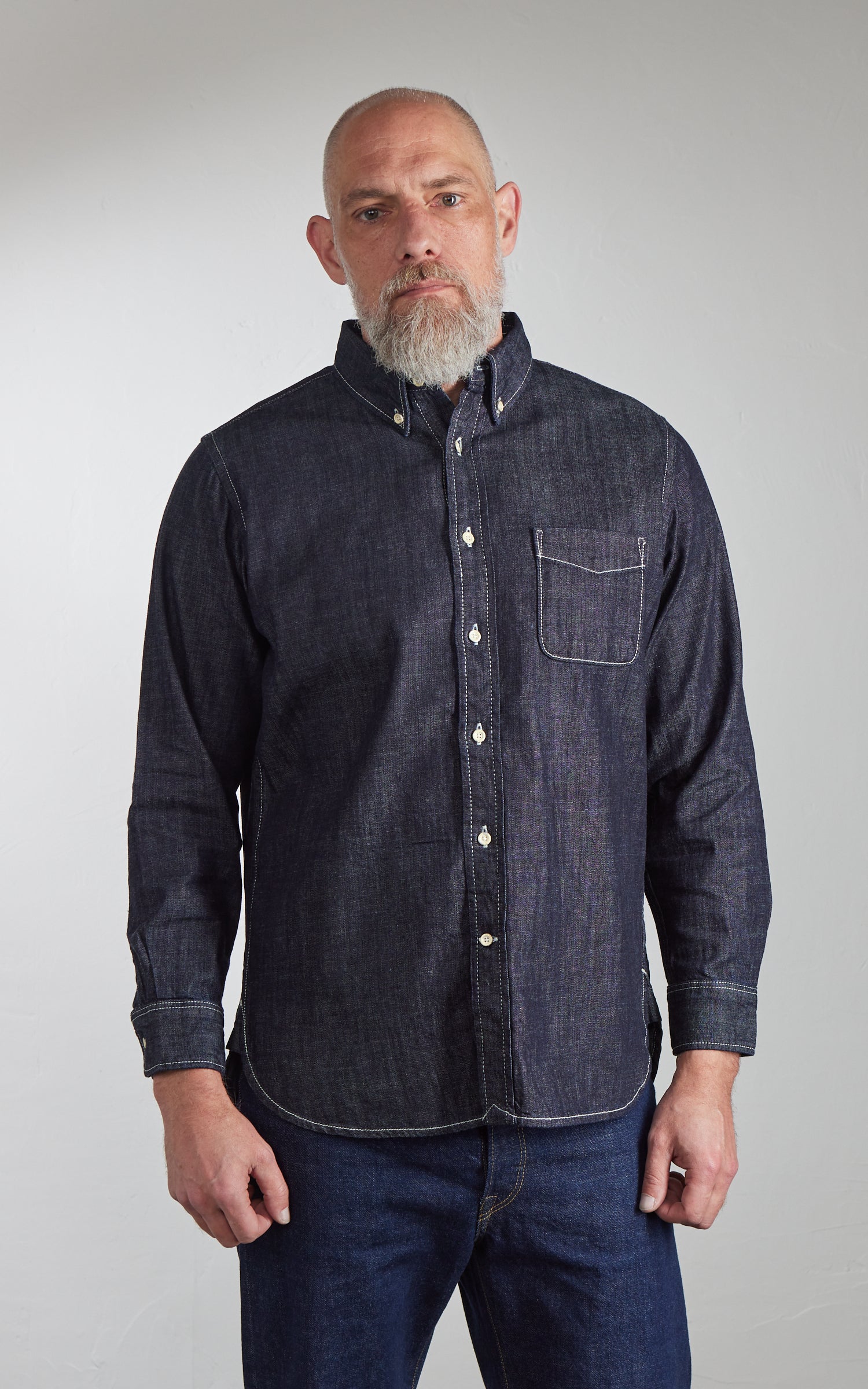 Houston Denim BD Shirt One Wash Indigo