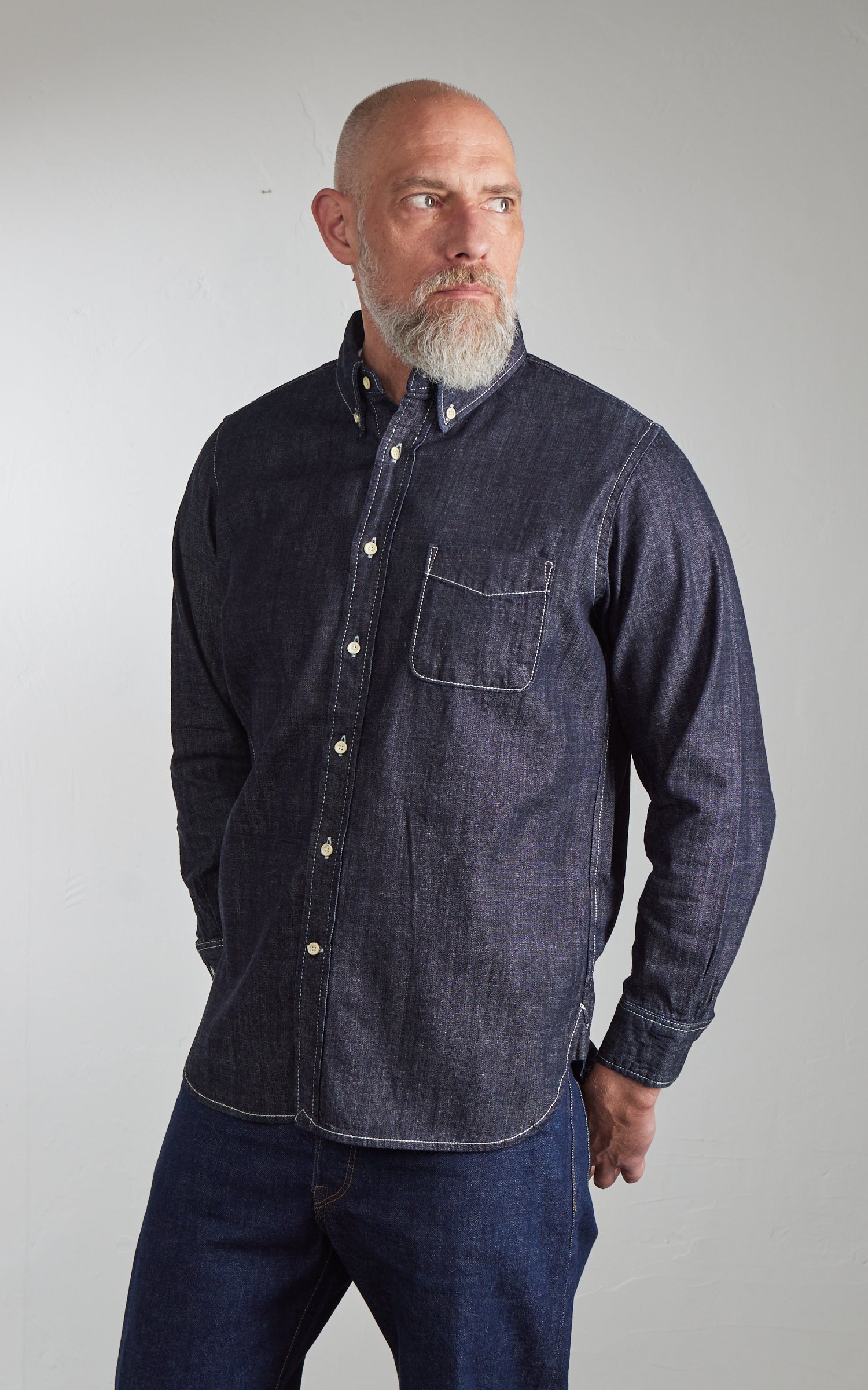 Houston Denim BD Shirt One Wash Indigo