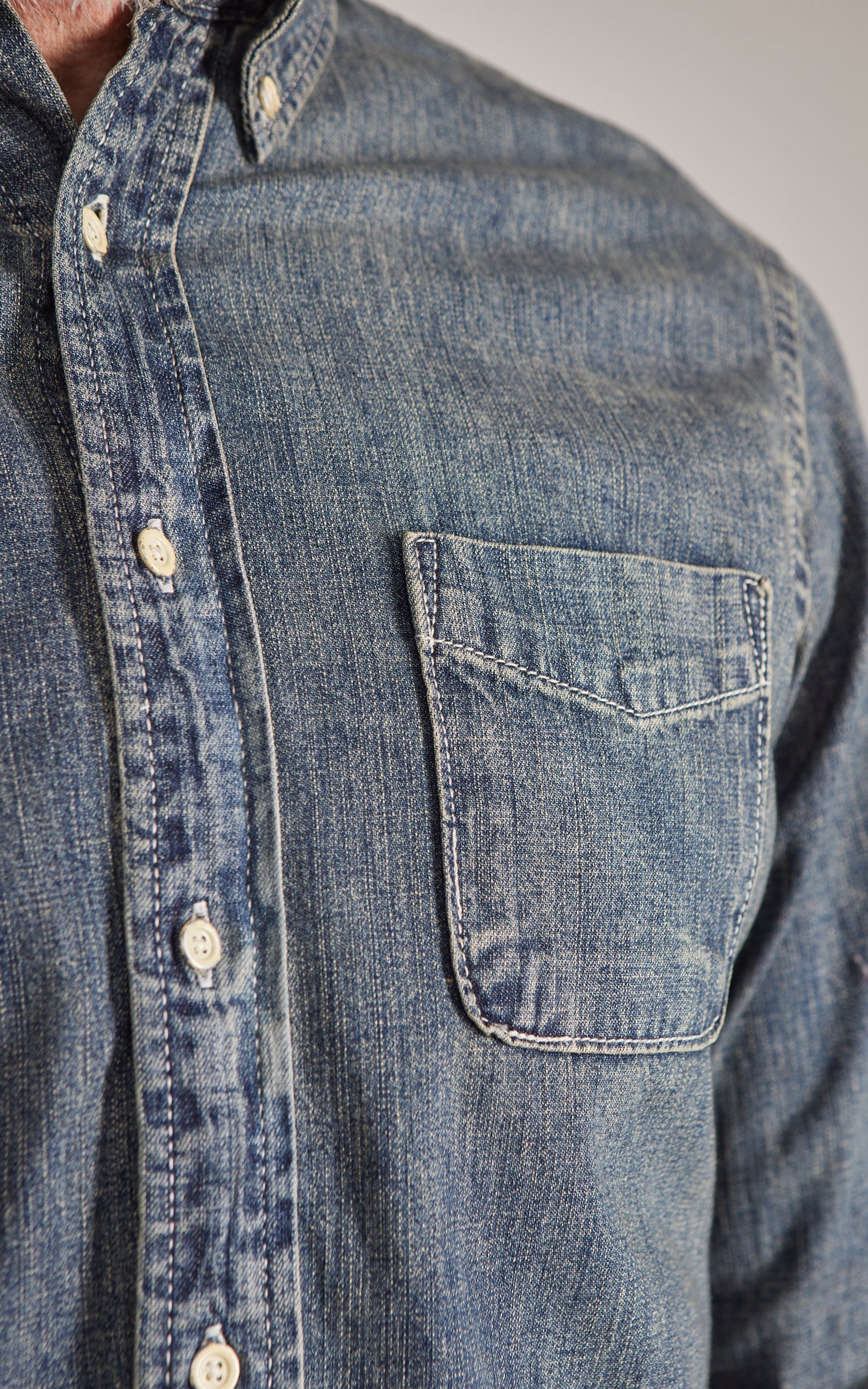 Houston Denim BD Shirt Vintage Wash Indigo