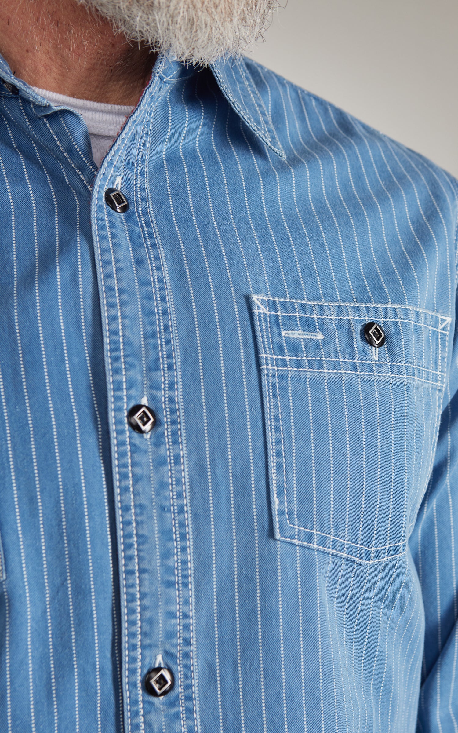 Houston Indigo Wabash Work Shirt Vintage Wash Indigo