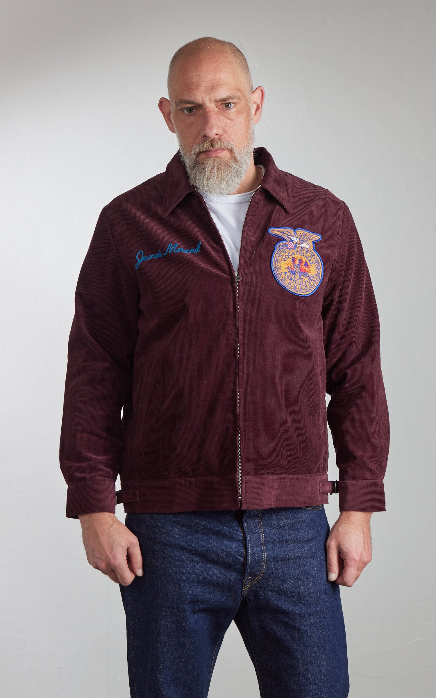 Houston Corduroy Embroidery FFA Jacket Burgundy